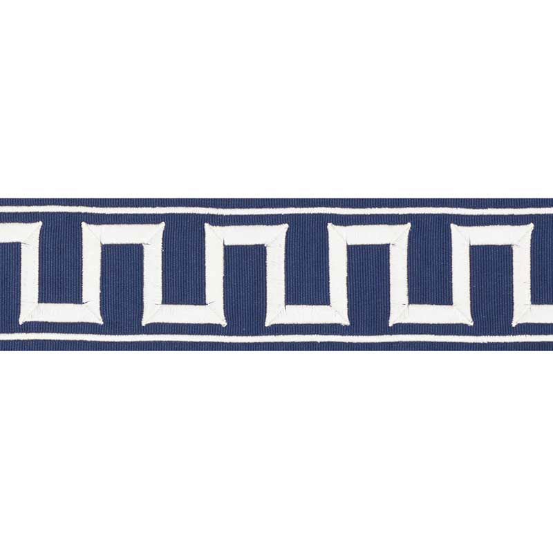 Schumacher 70797 GREEK KEY EMBROIDERED TAPE in MARINE Trim -