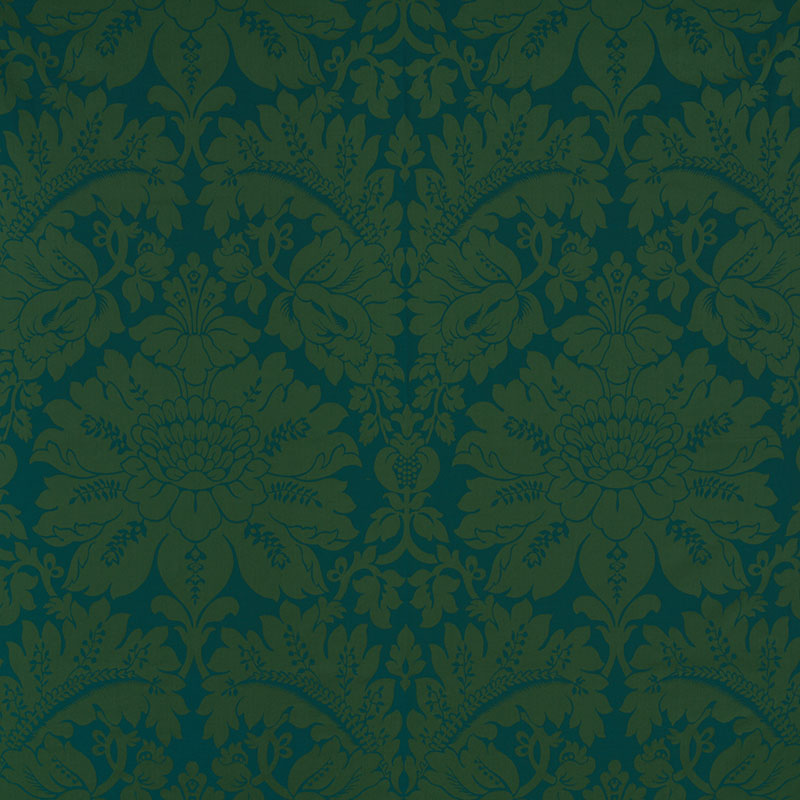 Schumacher 71281 MAGGIORE DAMASCO in EMERALD Fabric - DAMASC