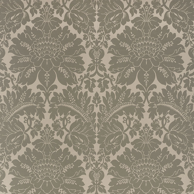 Schumacher 71283 MAGGIORE DAMASCO in MOONSTONE Fabric - DAMA