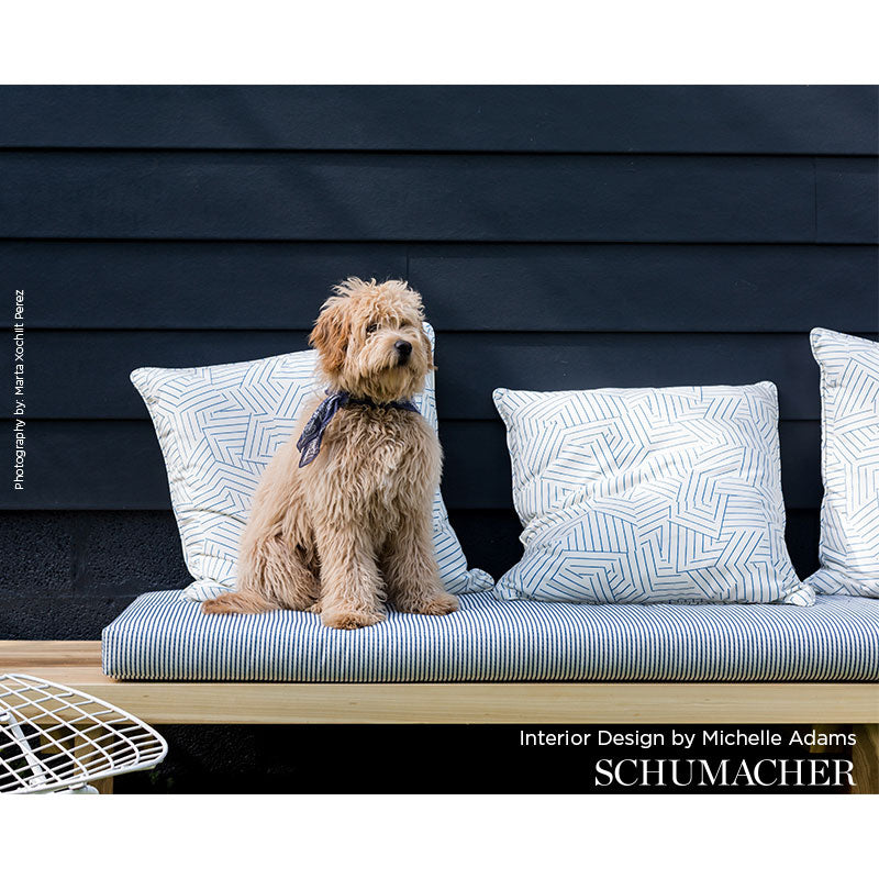 Schumacher 71743 STITCHED STRIPE INDOOR/OUTDOOR in NAVY Fabr