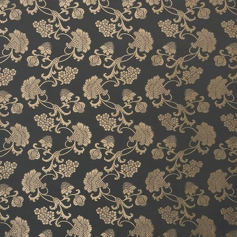 Schumacher Margaux Carbon Shimmer Fabric - Eade's Wallpaper