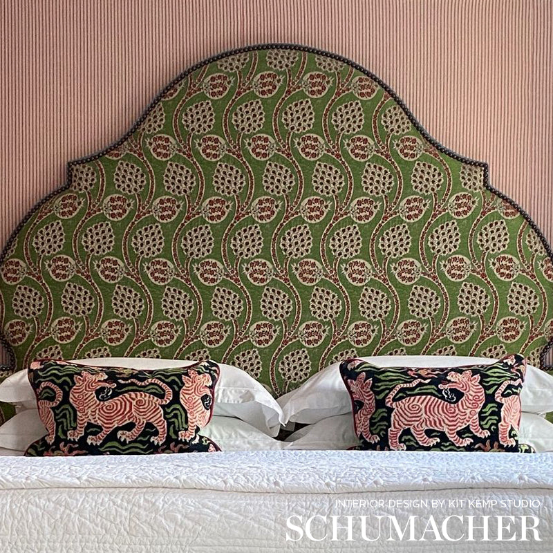 Schumacher 72001 PERSEPHONE in VERDANT Fabric - OTTOMAN CHIC