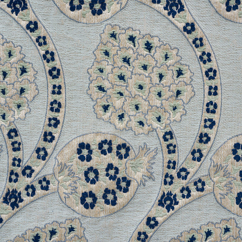 Schumacher 72002 PERSEPHONE in CELESTIAL Fabric - OTTOMAN CH
