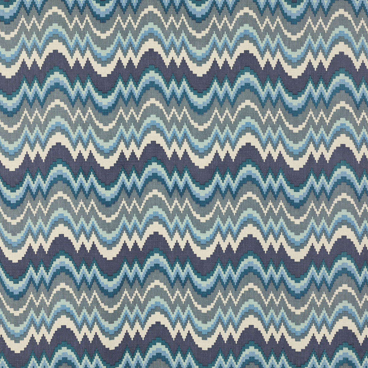 Schumacher 720N59 FLAMESTITCH in INDIGO Fabric - RAOUL TEXTI