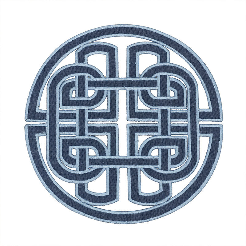 Schumacher 73041 CHINOISERIE APPLIQUÉ in BLUE Trim - ORIENT