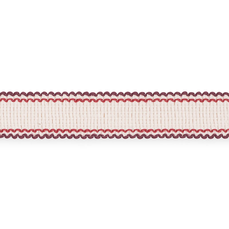 Schumacher 73576 FILIPPA TAPE INDOOR/OUTDOOR in BERRY Trim -