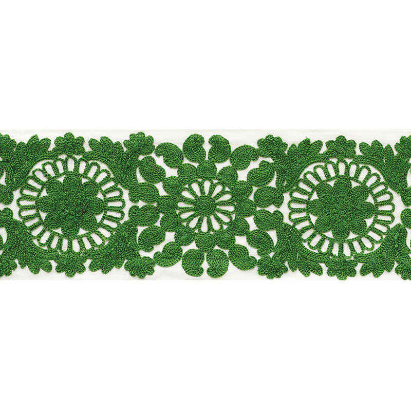 Schumacher 73623 JOELLE TAPE in GREEN Trim - HAPPY TOGETHER