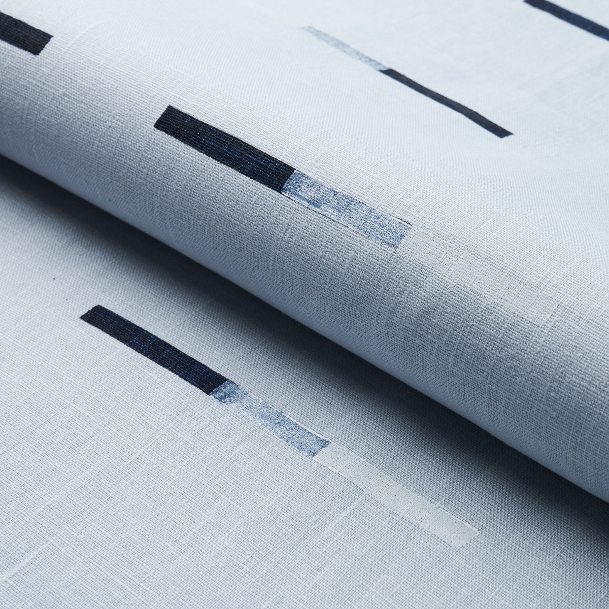 Schumacher 74032 OVERLAPPING DASHES in SKY Fabric - CAROLINE