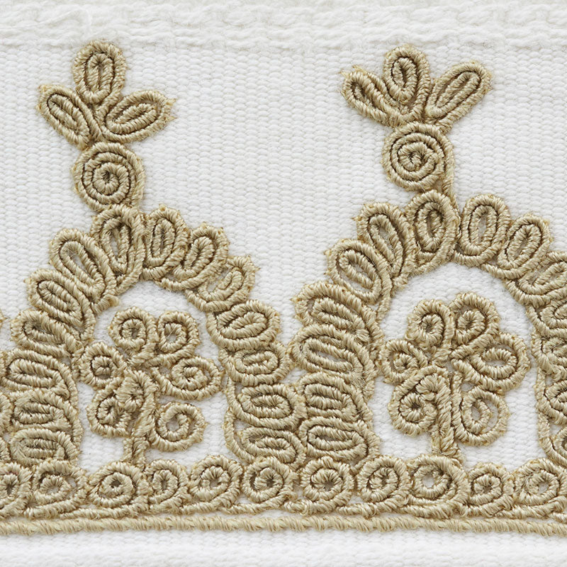 Schumacher 74150 Noelia Embroidered Tape in IVORY Trim - OTT