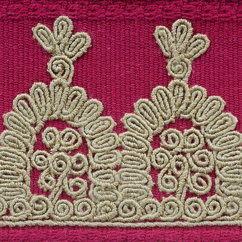 Schumacher 74152 Noelia Embroidered Tape in GARNET Trim - OT