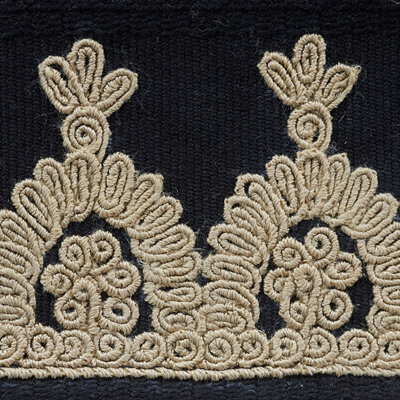 Schumacher 74154 Noelia Embroidered Tape in ONYX Trim - OTTO