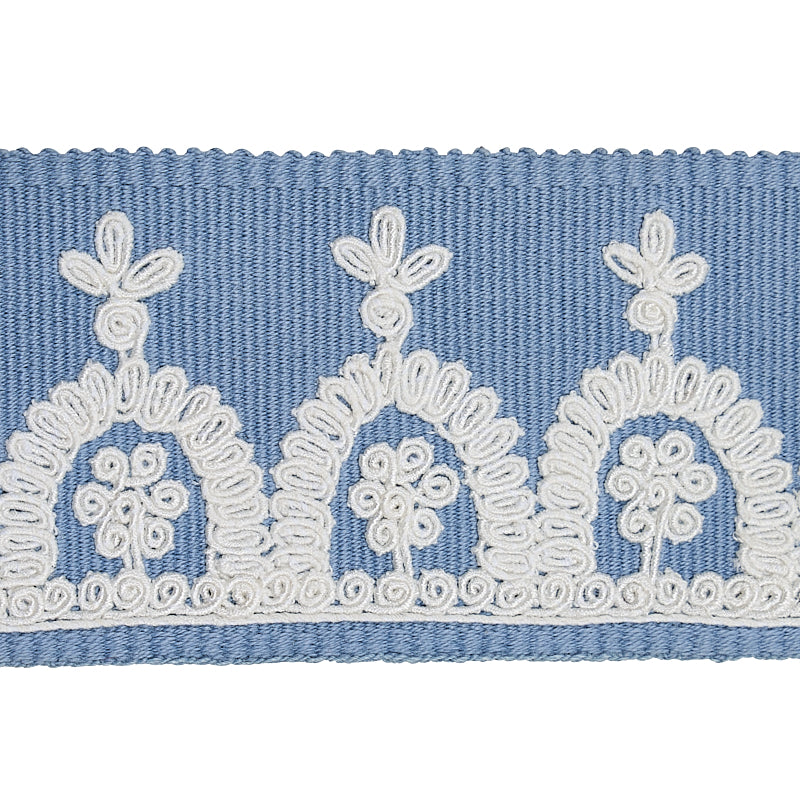 Schumacher 74157 NOELIA EMBROIDERED TAPE in CHAMBRAY Trim -