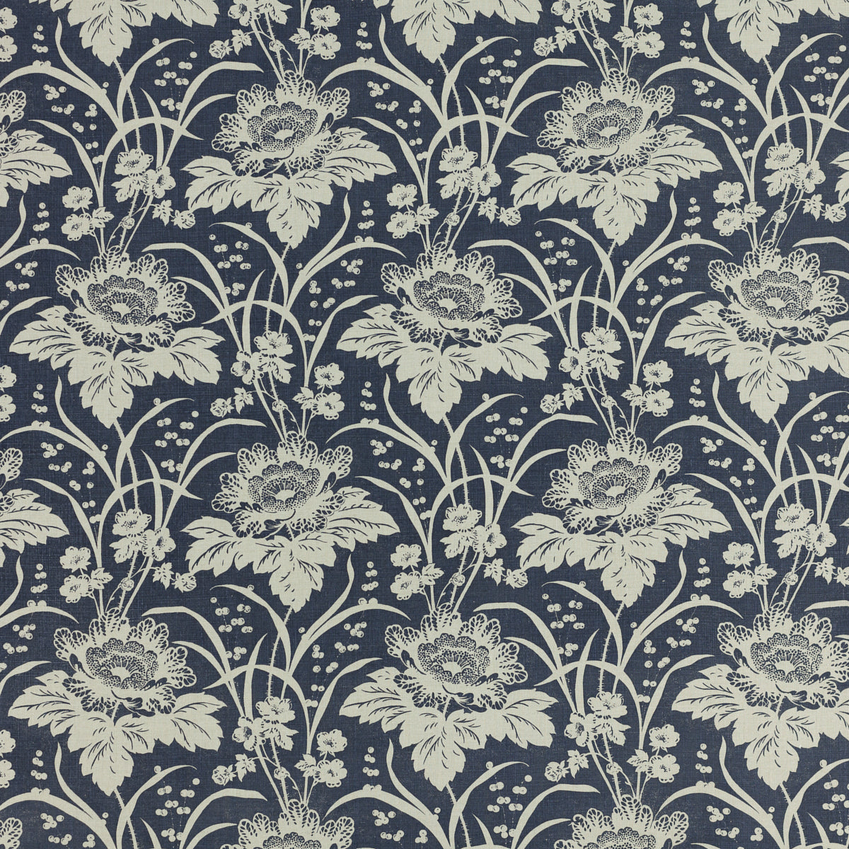 Schumacher 741N59 LOUISA in INDIGO Fabric - RAOUL TEXTILES