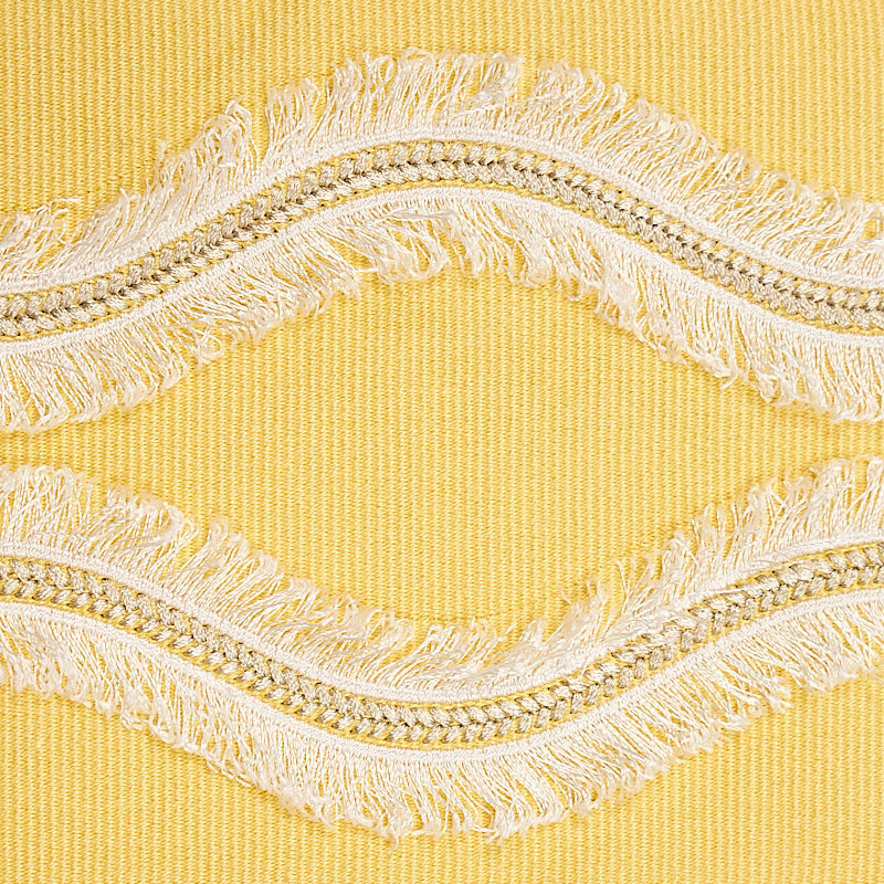 Schumacher 74333 OGEE EMBROIDERED TAPE in YELLOW Trim - BOHE