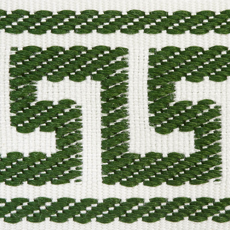 Schumacher 74687 ETIENNE SILK GREEK KEY NARROW in EMERALD Tr