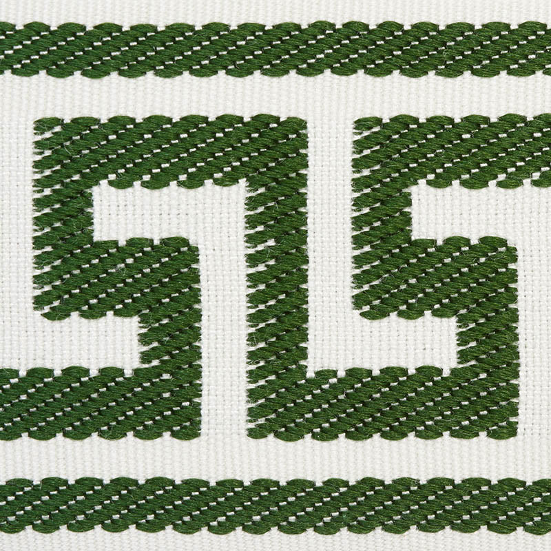 Schumacher 74707 ETIENNE SILK GREEK KEY WIDE in EMERALD Trim