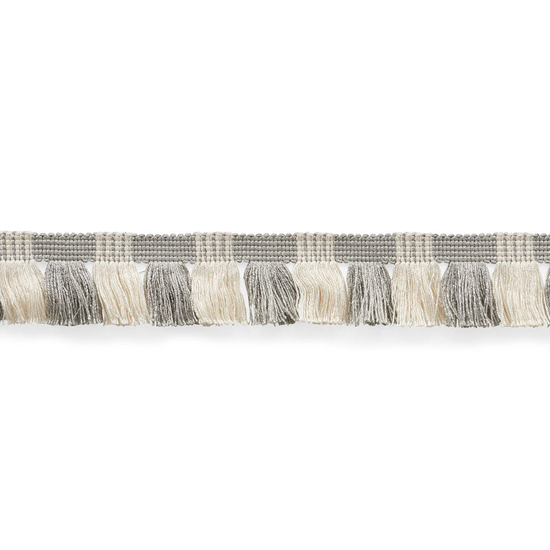 Schumacher 75364 JUNO FRINGE in GREY & IVORY Trim - NAUTILUS