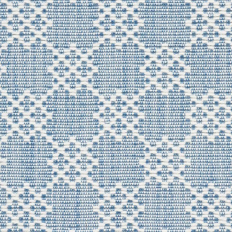 Schumacher 75562 ALBERT FRET in BLUE Fabric - NEW TRADITIONA