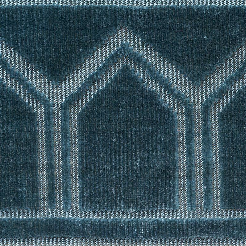 Schumacher 75731 VIZIER VELVET TAPE in PATINA Trim - Ottoman