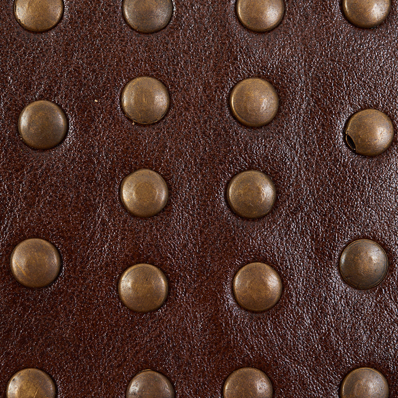 Schumacher 76091 STUDDED LEATHER TRIM in BROWN Trim - LUXE L