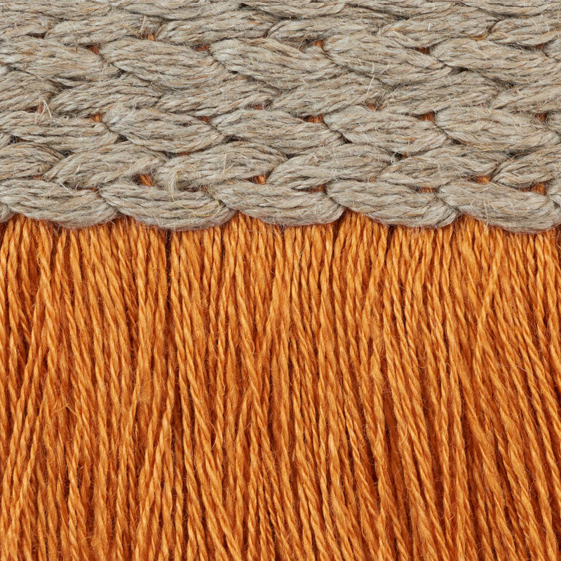 Schumacher 76262 BRAIDED LINEN FRINGE in ORANGE Trim - FREE