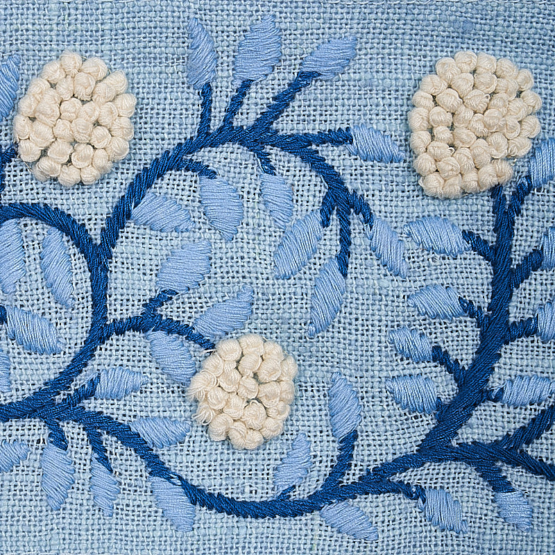 Schumacher 76294 ASHOKA TAPE in IVORY & BLUE Trim - RHAPSODY