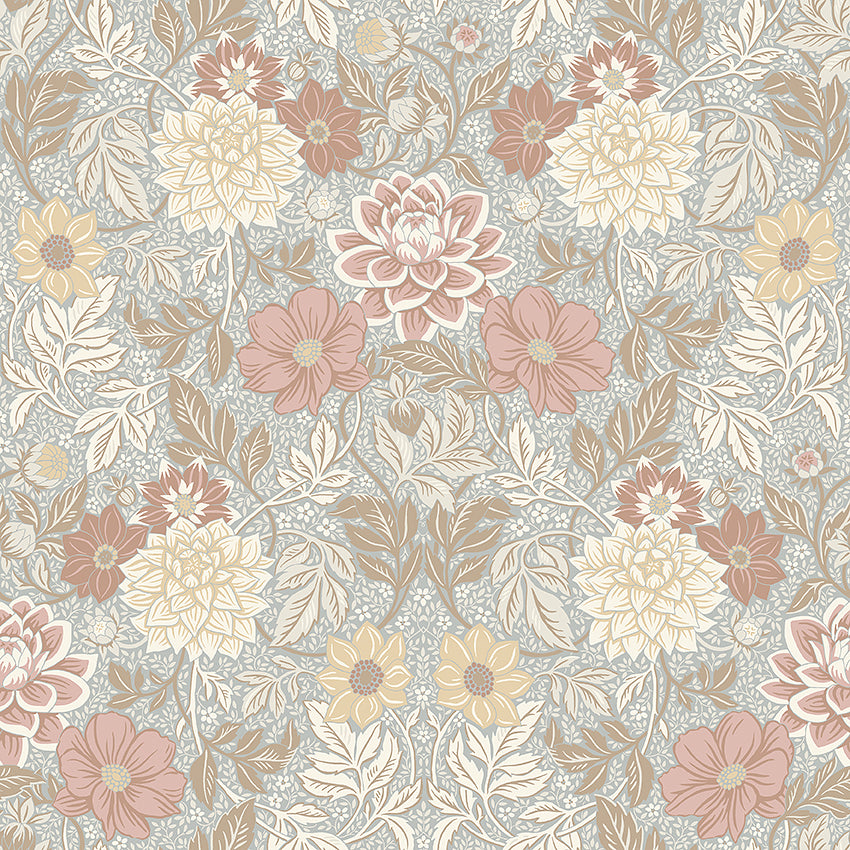 Schumacher 7692 DAHLIA GARDEN in MULTI Wallpaper - A COUNTRY