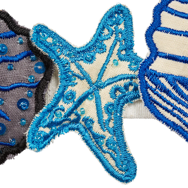 Schumacher 77260 SEA TREASURES TAPE in BLUE Trim - JOHNSON H
