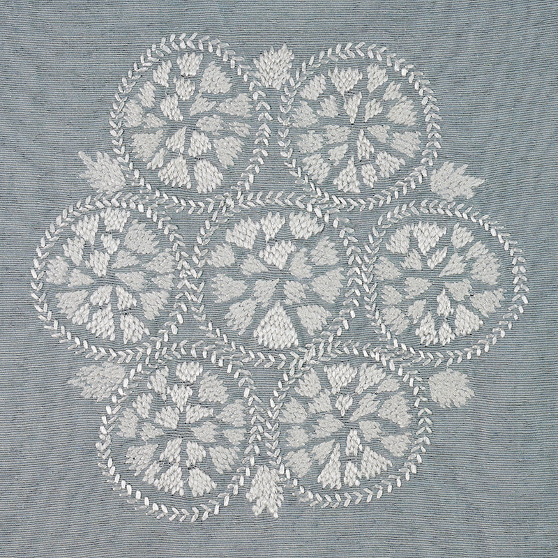 Schumacher 77490 ISLA HAND EMBROIDERY in SKY Fabric - NEW TR