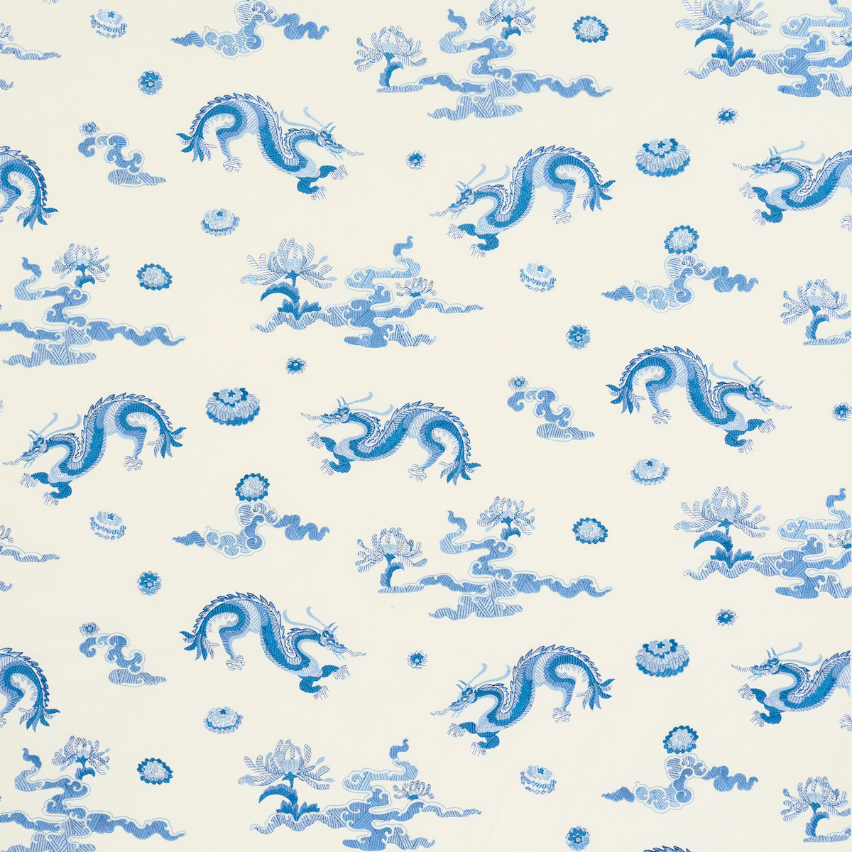 Schumacher Hanlun Dragon Embroidery Porcelain Fabric