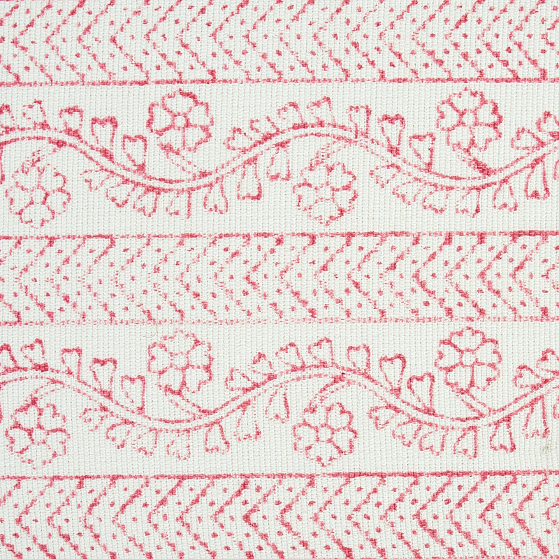 Schumacher 78442 ARBELA HAND BLOCKED TAPE in PINK Trim - JAC