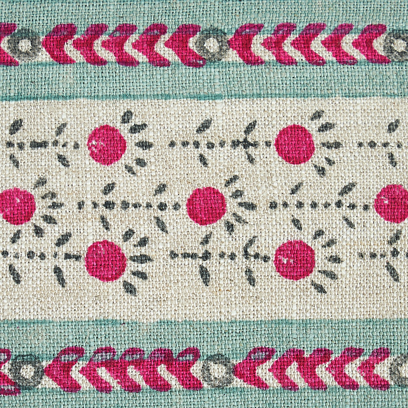 Schumacher 79102 PICA BELLA HAND BLOCKED TAPE in MAGENTA & P