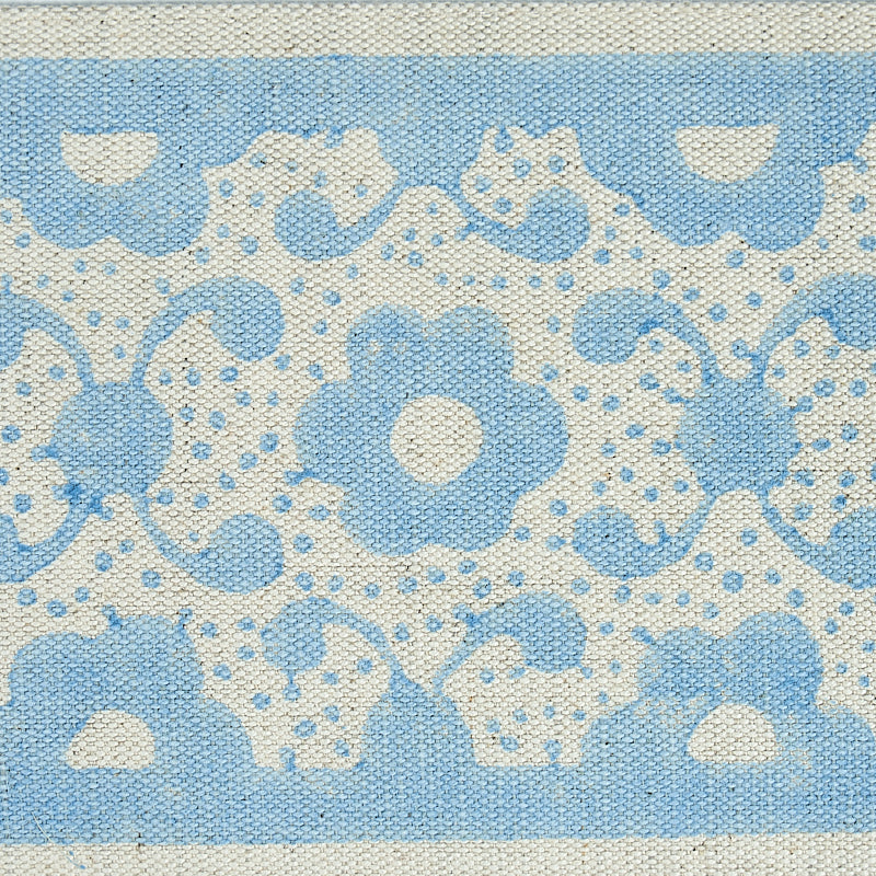 Schumacher 79121 BRINDA HAND BLOCKED TAPE in SKY Trim - JACA