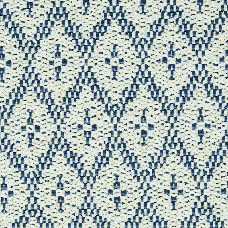 Schumacher Olmsted Indoor/Outdoor Blue Fabric - Eade's Wallpaper