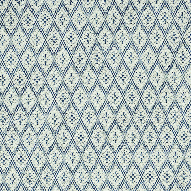Schumacher Olmsted Indoor/Outdoor Blue Fabric - Eade's Wallpaper