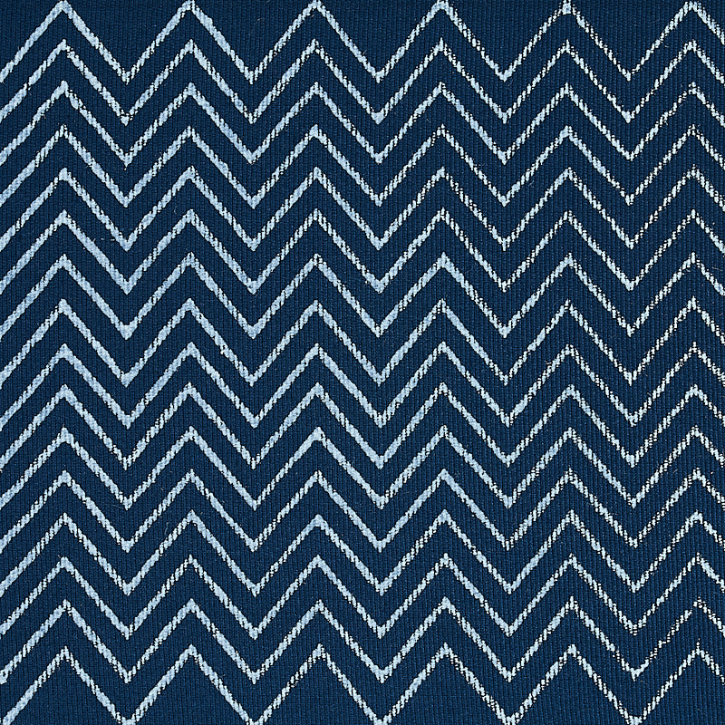 Schumacher 79652 LEORA HAND BLOCKED TAPE in INDIGO Trim - JA
