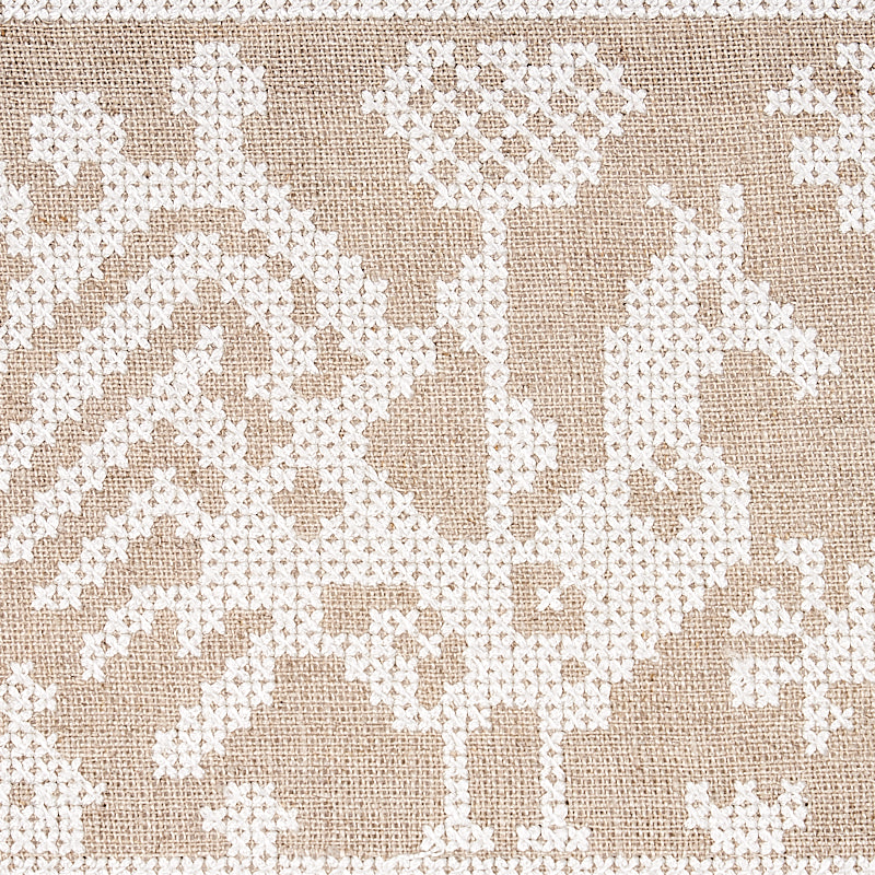 Schumacher 80002 TARPAN EMBROIDERED TAPE in NATURAL Trim - B