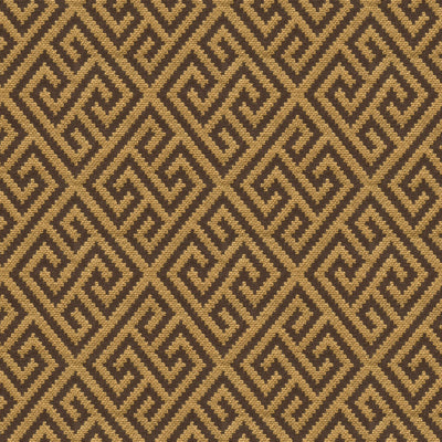 BRUNSCHWIG & FILS 8012111.68.0 TAO FRETWORK WALNUT Fabric - Eade's Wallpaper