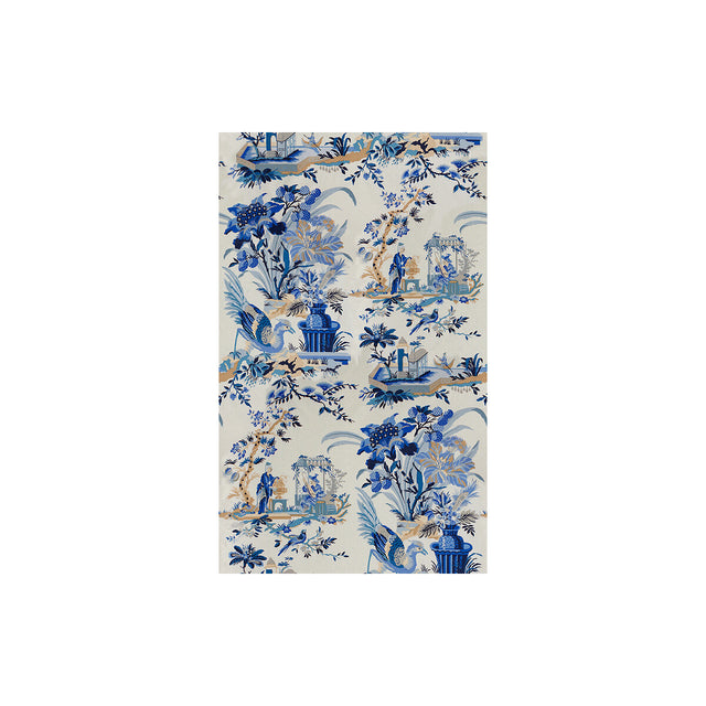 BRUNSCHWIG & FILS 8012135.51.0 LE LAC BLUE/WHITE Fabric - Eade's Wallpaper
