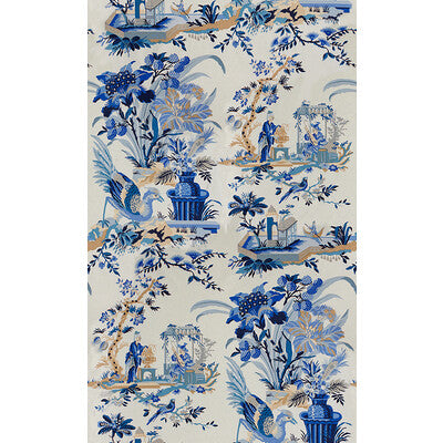 BRUNSCHWIG & FILS 8012135.51.0 LE LAC BLUE/WHITE Fabric - Eade's Wallpaper