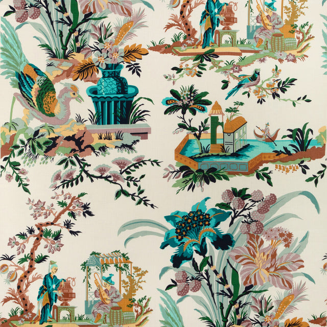 BRUNSCHWIG & FILS 8012136.513.0 LE LAC AQUA/GREEN Fabric - Eade's Wallpaper