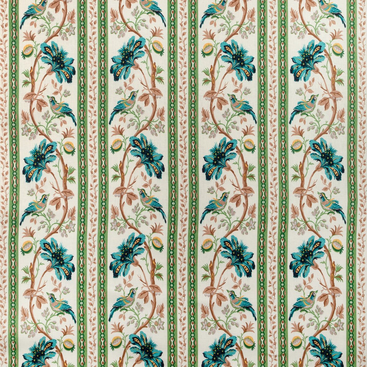 BRUNSCHWIG & FILS 8012137.513.0 LE LAC BORDER AQUA/GREEN Fabric - Eade's Wallpaper