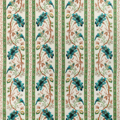 BRUNSCHWIG & FILS 8012137.513.0 LE LAC BORDER AQUA/GREEN Fabric - Eade's Wallpaper