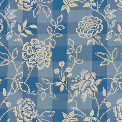 BRUNSCHWIG & FILS 8013112.15.0 KINEVINE EMB FRENCH BLUE Fabric - Eade's Wallpaper