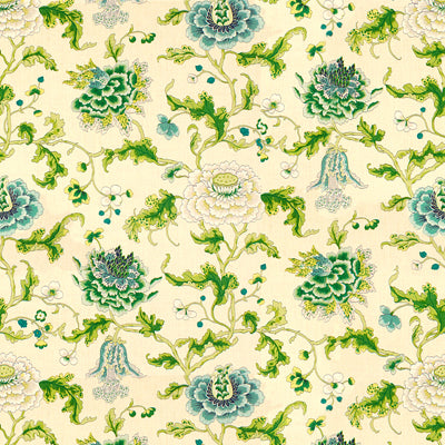 BRUNSCHWIG & FILS 8013147.315.0 NEW ATHOS SPRING/AQUA Fabric - Eade's Wallpaper