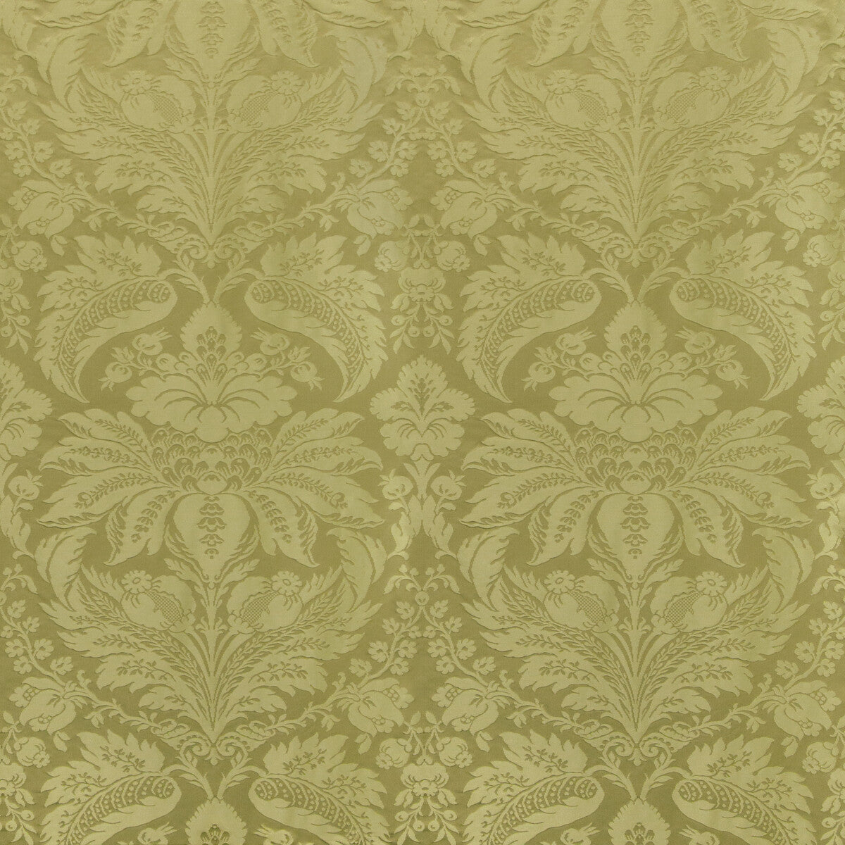 BRUNSCHWIG & FILS 8013188.30.0 DAMASK PIERRE OLIVE Fabric - Eade's Wallpaper