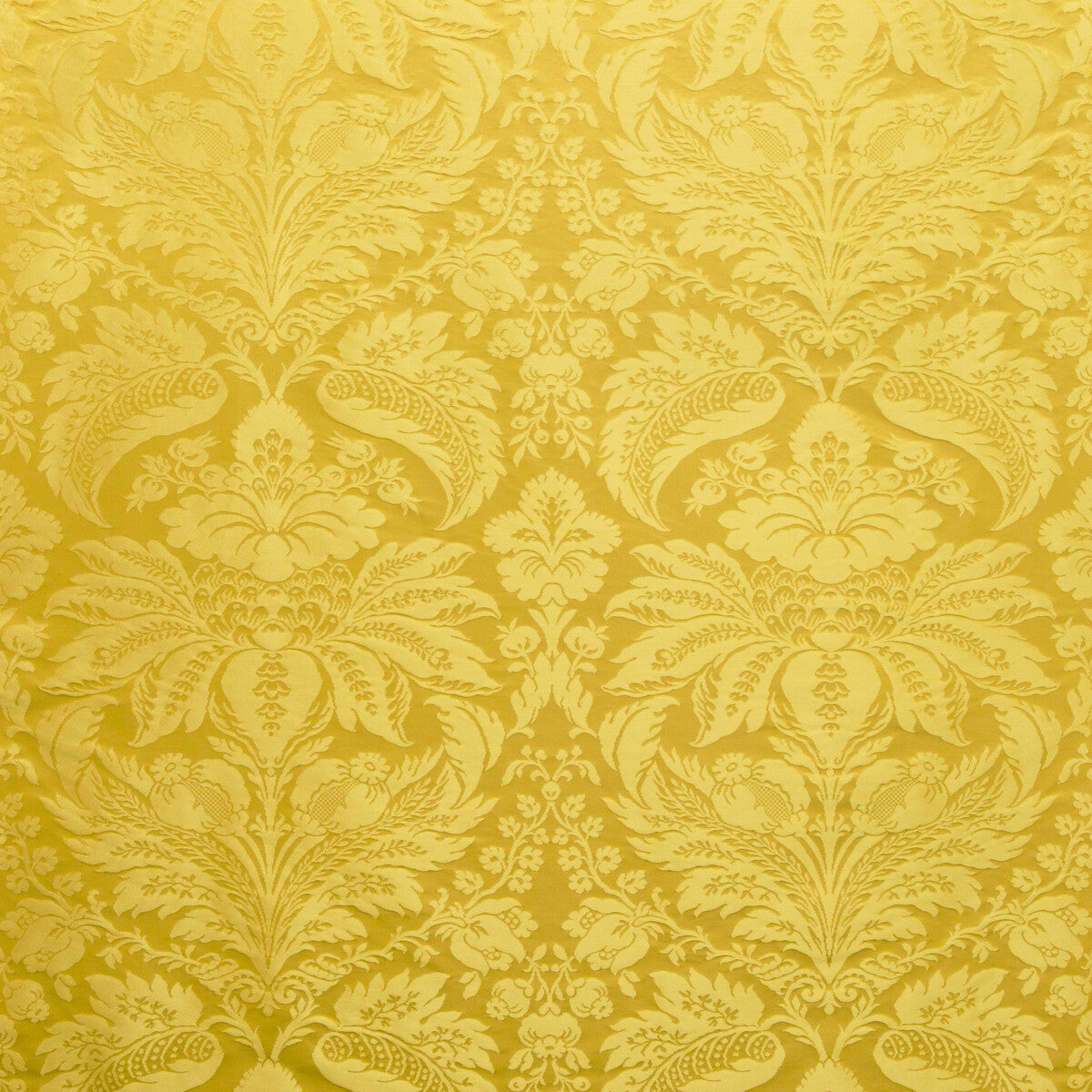 BRUNSCHWIG & FILS 8013188.4.0 DAMASK PIERRE CANARY Fabric - Eade's Wallpaper