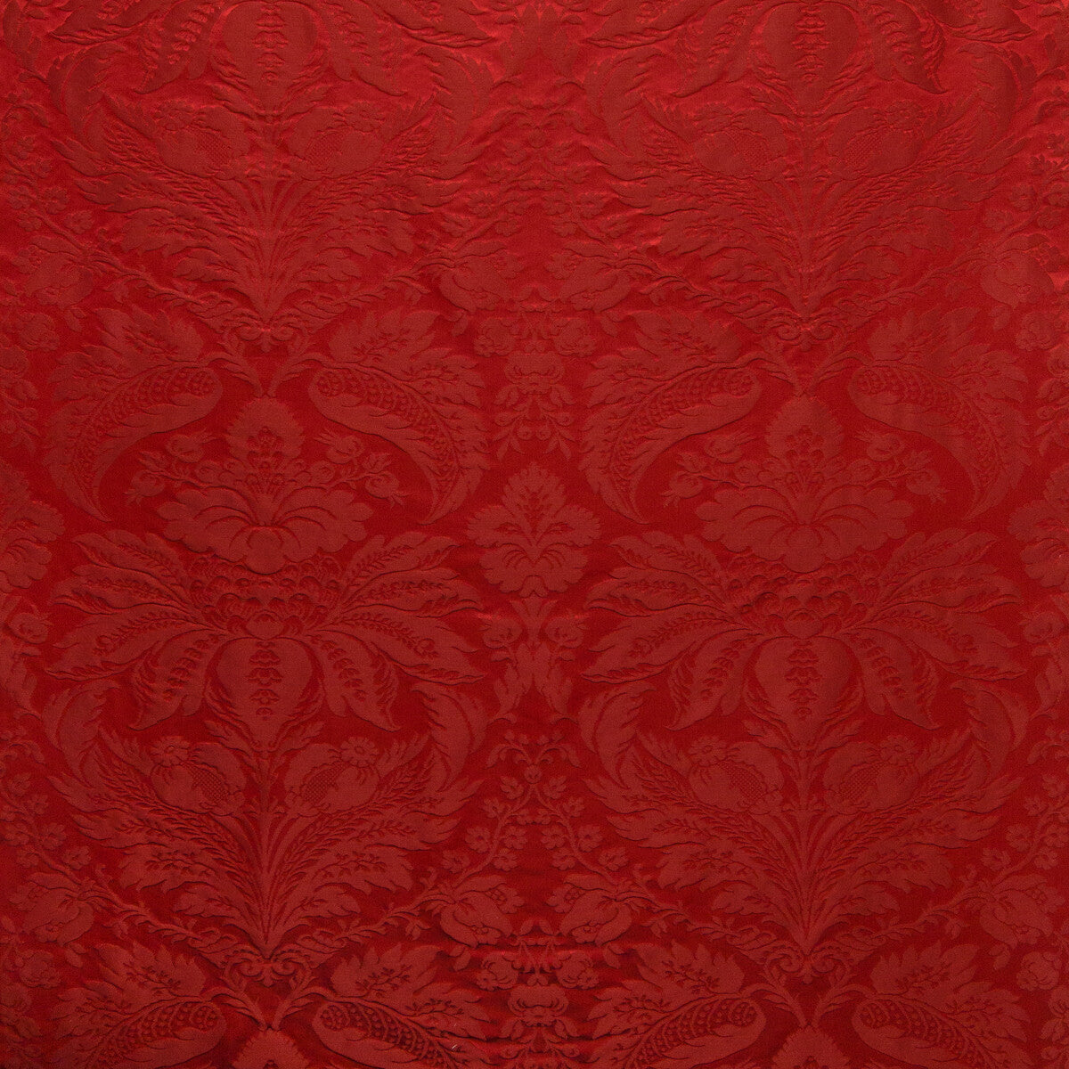 BRUNSCHWIG & FILS 8013188.9.0 DAMASK PIERRE RED Fabric - Eade's Wallpaper