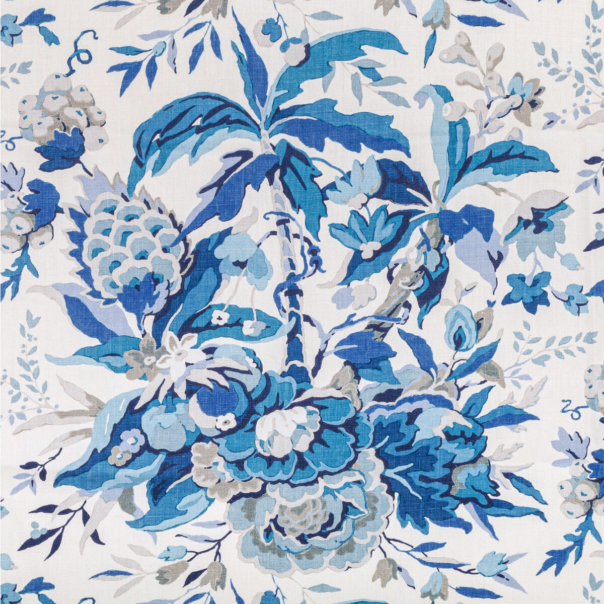 BRUNSCHWIG & FILS 8015108.5.0 HORSESHOE BAY BLUE/IVORY Fabric - Eade's Wallpaper