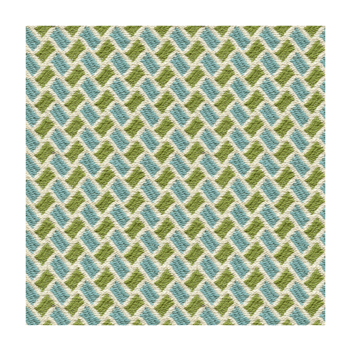 BRUNSCHWIG & FILS 8015112.513.0 NEW BRIQUETAGE AQUA/LIME Fabric - Eade's Wallpaper